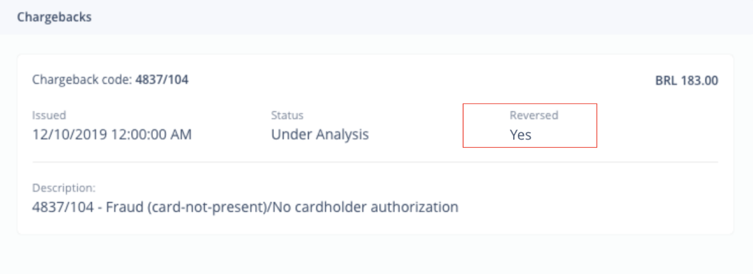 Chargeback Reversal